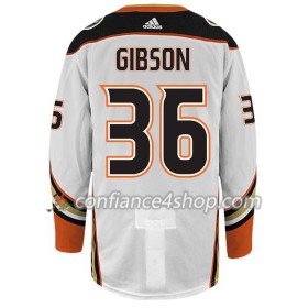 Adidas Maillot de Hockey Anaheim Ducks JOHN GIBSON 36 Blanc Authentic - Homme